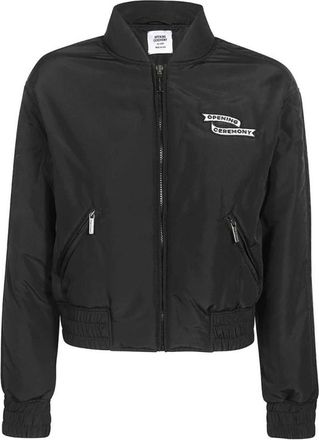 Opening Ceremony Bomberjack met logo patch - Dames - Bomber jackets - Zwart - M - Polyester - Jassen