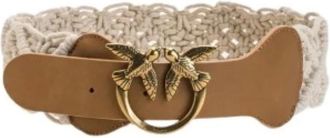 Pinko Pinko, Accessoires, Dames, Beige, M, Katoen, Love Birds Macram&eacute; Riem