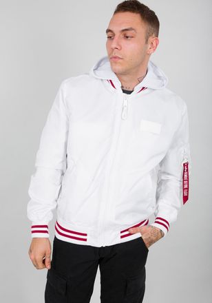 Alpha Industries Bomberjacke ALPHA INDUSTRIES MA-1 TT Hood Defense, Herren, Gr. XL, weiss (wei&szlig;), Obermaterial: 100% Nylon, Futter: 100% Nylon, Kapuze: 80% Baumwolle, 