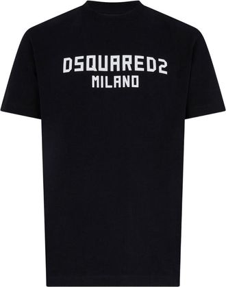 Dsquared2 Black Cotton T-Shirt With Print