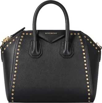 Givenchy Antigona Studded Leren Handtas - Dames - Handtassen - Zwart - ONE Size - Leer - Tassen