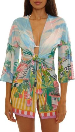 BECCA by Rebecca Virtue Miami Beach Cover-Up Tunic in Blue Multi at Nordstrom, Size Medium