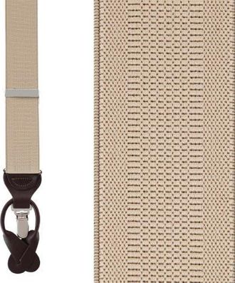 Trafalgar Store Classic Solid Color Convertible Suspenders (Braces) 35mm Elastic in Khaki at Nordstrom