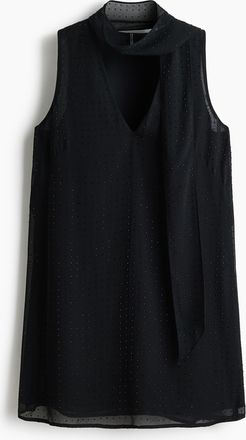 H&M Chiffonkleid mit Verzierungen - Schwarz