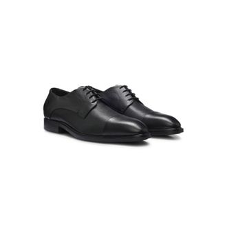 BOSS Italian-made Derby shoes in grained leather