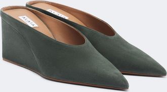 Alaia Ala&iuml;a Mules Cube de ante con cu&ntilde;a
