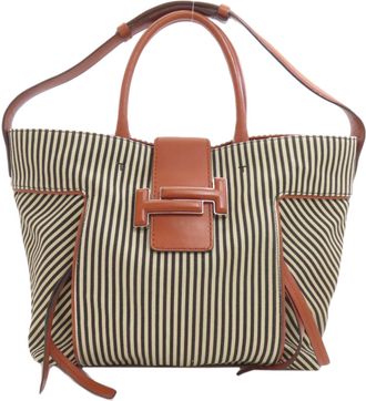 Tod's Brown Canvas Tote Bag (Pre-Owned)