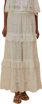 Farm Rio Farm Rio Off-White Low Waist Maxi Skirt