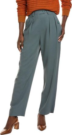 St. John Twill Wool-Blend Pant