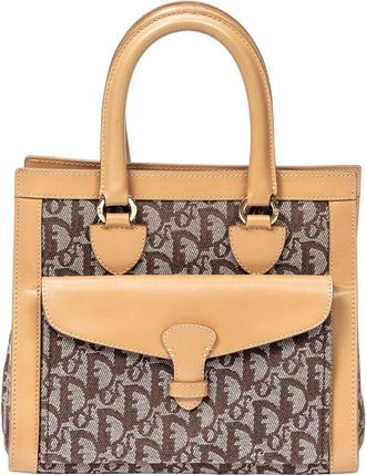Dior Beige Diorissimo Canvas Trotter Front Pocket Tote (Authentic Pre-Loved)