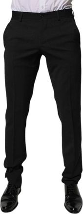Dolce & Gabbana Broeken, Heren, Zwart, S, Wol, Taps Toelopende Formele Pantalon
