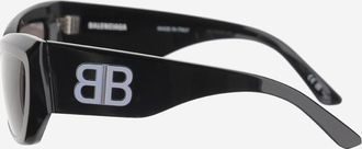 Balenciaga Womens Geometric Shape Sunglasses Black Acetate