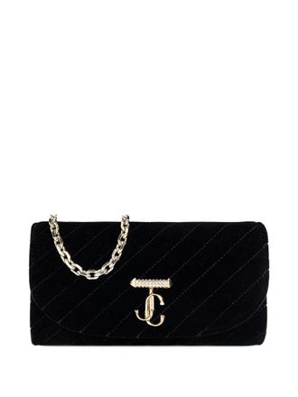 Jimmy Choo London logo-detail clutch bag - women - Fabric - One Size - Black