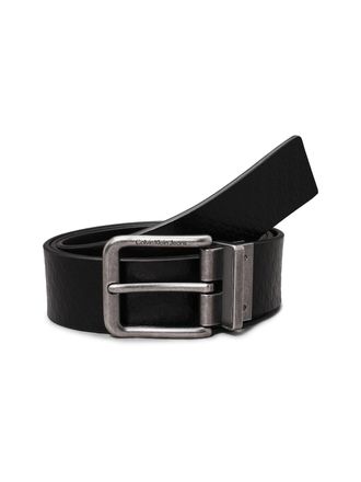 Calvin Klein Jeans Lederg&uuml;rtel CALVIN KLEIN JEANS CLASSIC CASUAL REV/ADJ BELT 35MM, Herren, Gr. 11,5, schwarz (schwarz, allover print), Rindsleder, unifarben, G&uuml;rtel Led