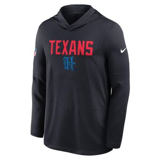 Nike Houston Texans Pass Accuracy Nike Mens Dri-FIT NFL Long-Sleeve Hooded Top in Blue | 03B94FA9H-D60