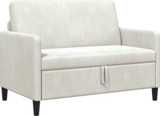 vidaXL Sof&aacute; Con Almacenamiento Crema 122 X 78 X 87 Cm Poli&eacute;ster Vidaxl