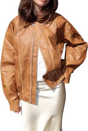 Emory Park The Vintage Effect Bomber Jacket In Tan