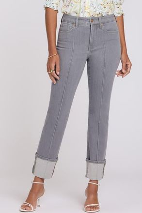 NYDJ Marilyn Cuffed Pintuck Straight Leg Jeans in Charisma at Nordstrom, Size 10P