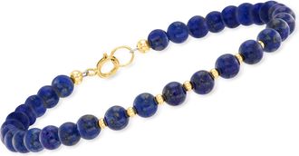 Canaria Canaria 4-5mm Lapis Bead Bracelet in 10kt Yellow Gold