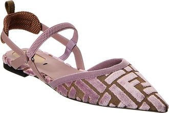 Fendi Colibri Lite FF Jacquard Velvet Flat