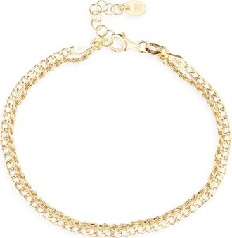Argento Vivo Curb & Rope Double Chain Bracelet in Gold at Nordstrom Rack