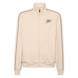 Plein Sport Tracksuit Zip Jacket - Heren - Sportshirts - Beige - M - Polyester - Fitness