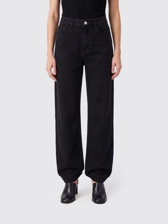R&oacute;he High-Waisted Five-Pocket Wide-Leg Jeans in Cotton Denim