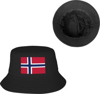 Generic Norway Bucket Hats for Men Women Flag of Norway Outdoor Summer Fishing Hat Black, Black, One size