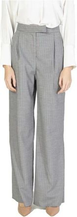 Rinascimento Multicolor Pinstripe Palazzo Broek - Dames - Wijde Broeken - Grijs - S - Polyester - Broeken