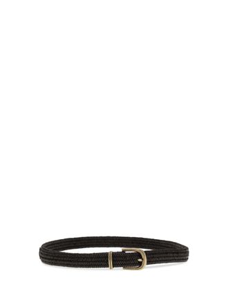 Brunello Cucinelli Braided Stretch Leather Belt - Black