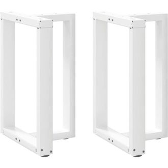 vidaXL Patas Para Mesa De Comedor En Forma De T (2 Unidades), Color Blanco, 50 X 35 X (72-73) Cm, Acero Vidaxl