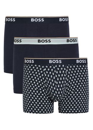 BOSS Boss Power Stretch-cotton Boxer Trunks - set of Three - Blue - XL