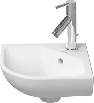 Duravit Me by starck hoekfontein 43x38cm 1 kraangat met overloop wit