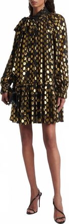 Ulla Johnson Loretta Silk Long Sleeve Mini Dress In Obsidian