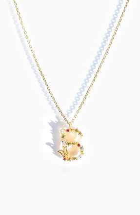 Girls Crew Flutterfly Initial Necklace in Gold at Nordstrom