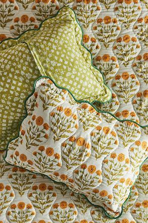Anthropologie Iluka Cotton Printed Floral Shams, Set of 2