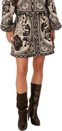 Farm Rio Farm Rio Flower Leopards Off-White Mini Skirt