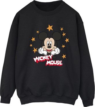 Disney Dames/Dames Mickey Mouse Sterren Sweatshirt (Zwart)