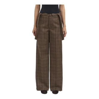 Dondup Tecla Pantaloni Larghi - - Trousers - Donna - Marrone - S