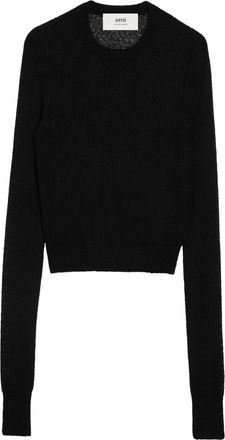 Ami boucl&eacute; sweater - women - Nylon/Viscose - S - Black