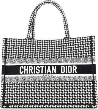 Dior Book Houndstooth Canvas Medium tote bag - Zwart