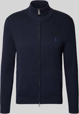 Polo Ralph Lauren Strickjacke mit Reißverschluss in Marine Melange, Größe XXL