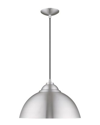 Livex Lighting Livex Metal Shade 1 Lt Brushed Aluminum Mini Pendant