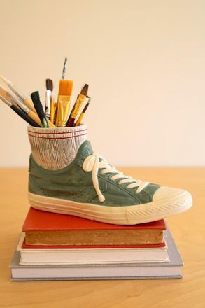 Kalalou Ceramic Sneaker And Socks Vase