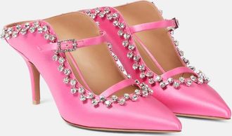 Malone Souliers Gala embellished satin mules