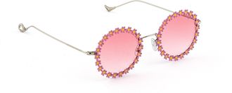 Eyepetizer Lulu Gradient Floral Round Sunglasses