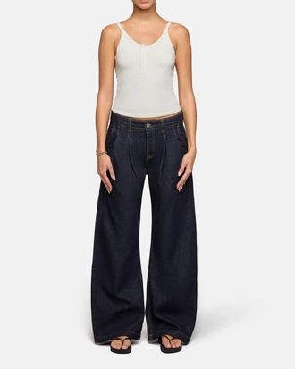EB Denim Kendall Pleated Barrel Pants In Midnight Cowboy