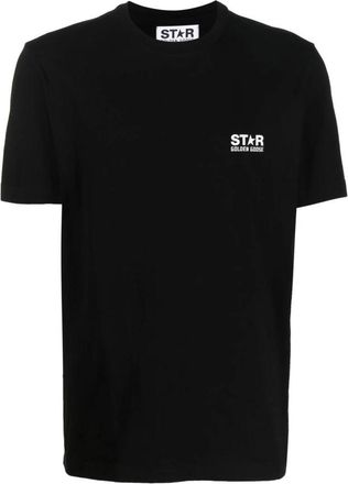 Golden Goose T-shirt met logo-patch en korte mouwen - Heren - T-shirts - Zwart - XS - Katoen - Tops
