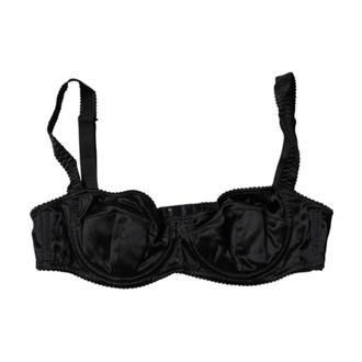 Dolce & Gabbana Zijden Satijnen Balconette Beha - Dames - BHs - Zwart - S - Satijn - Ondergoed