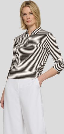 Rabe T-Shirt RABE, Damen, Gr. 36, schoko, Jersey, Obermaterial: 100% Baumwolle, Glitzermuster, geringelt, normal h&uuml;ftbedeckend, Rundhals, Shirts T-Shirt, 3